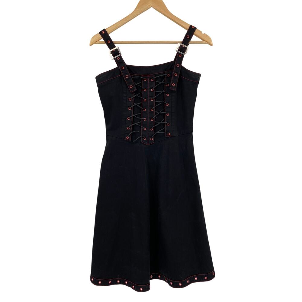 Tripp NYC black lace up corset dress steam punk